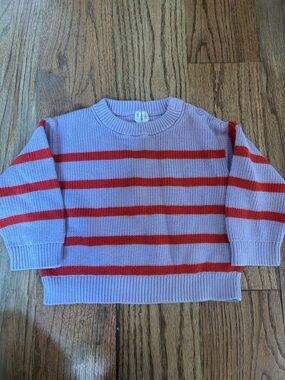 Arket toddler Lilac Knit Sweater with Red Stripes